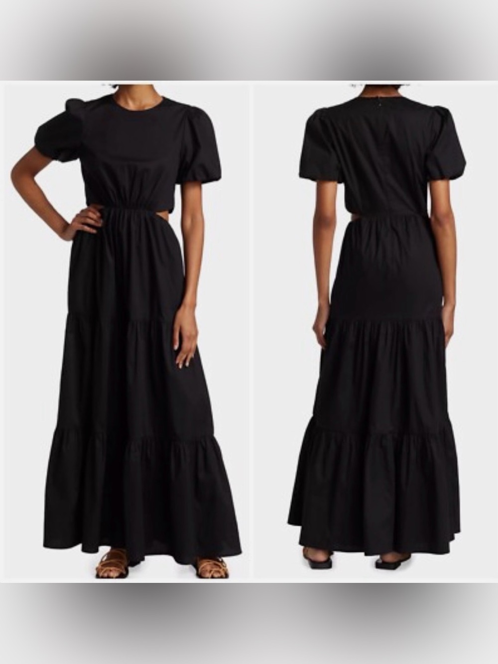 WAYF Plaza Cut Out Tiered Maxi Dress, M